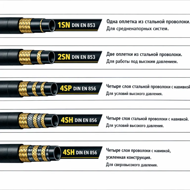 Отличия РВД 1SN, 2SN, 4SP и 4SH