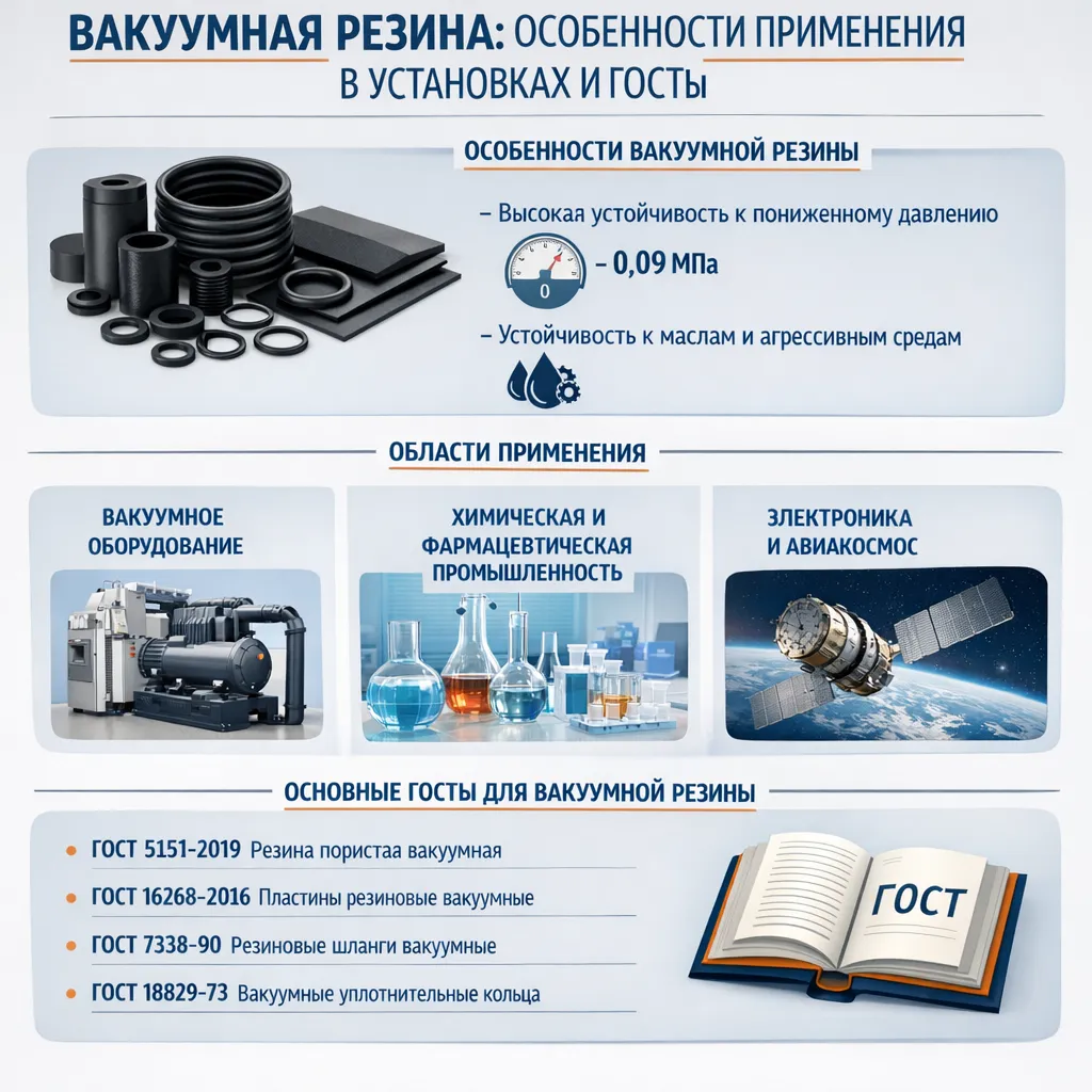 Вакуумная резина: особенности применения в установках и ГОСТы.