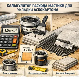 Расчёт огнеупорной мастики для укладки асбокартона