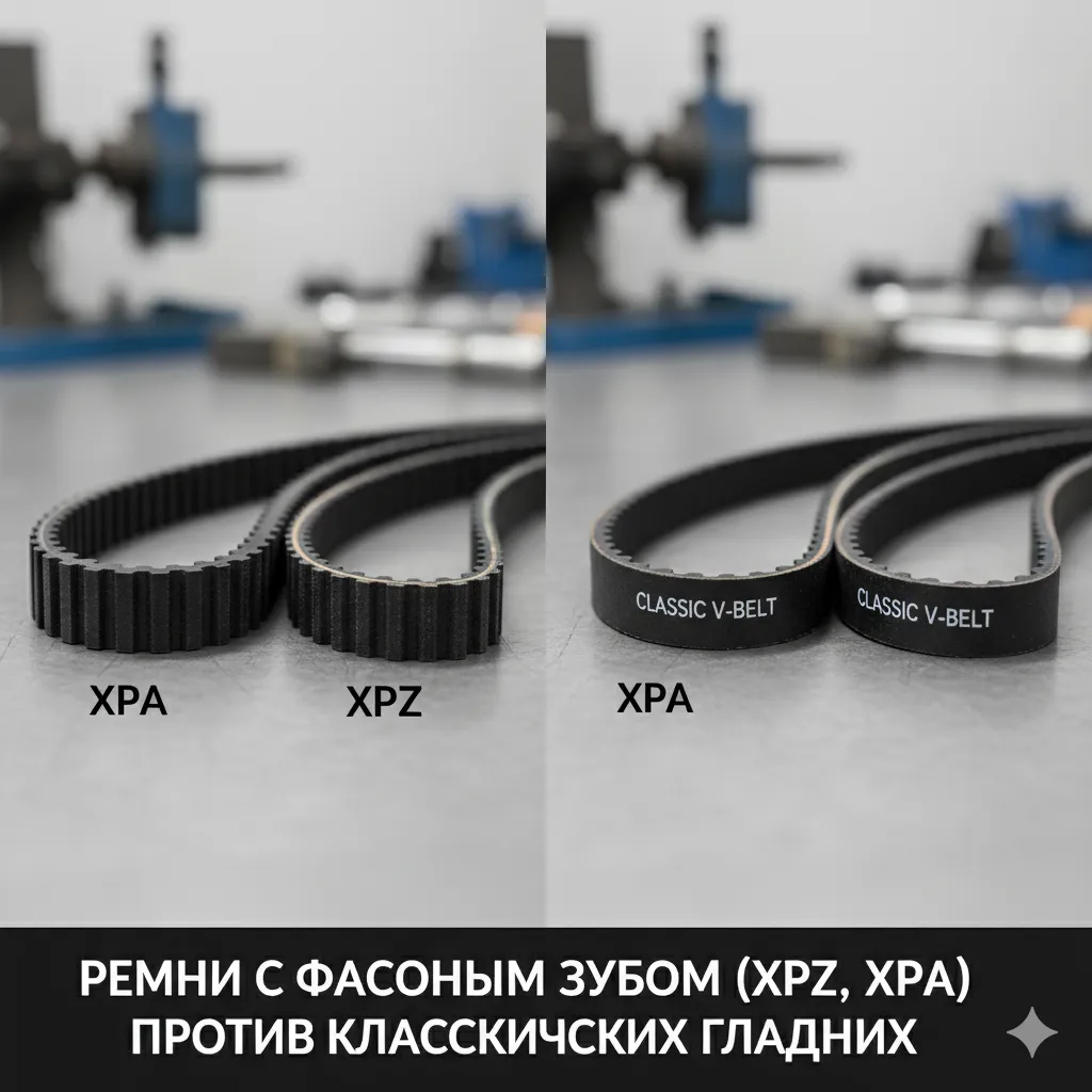 Ремни с фасонным зубом (XPZ, XPA) против классических гладких.